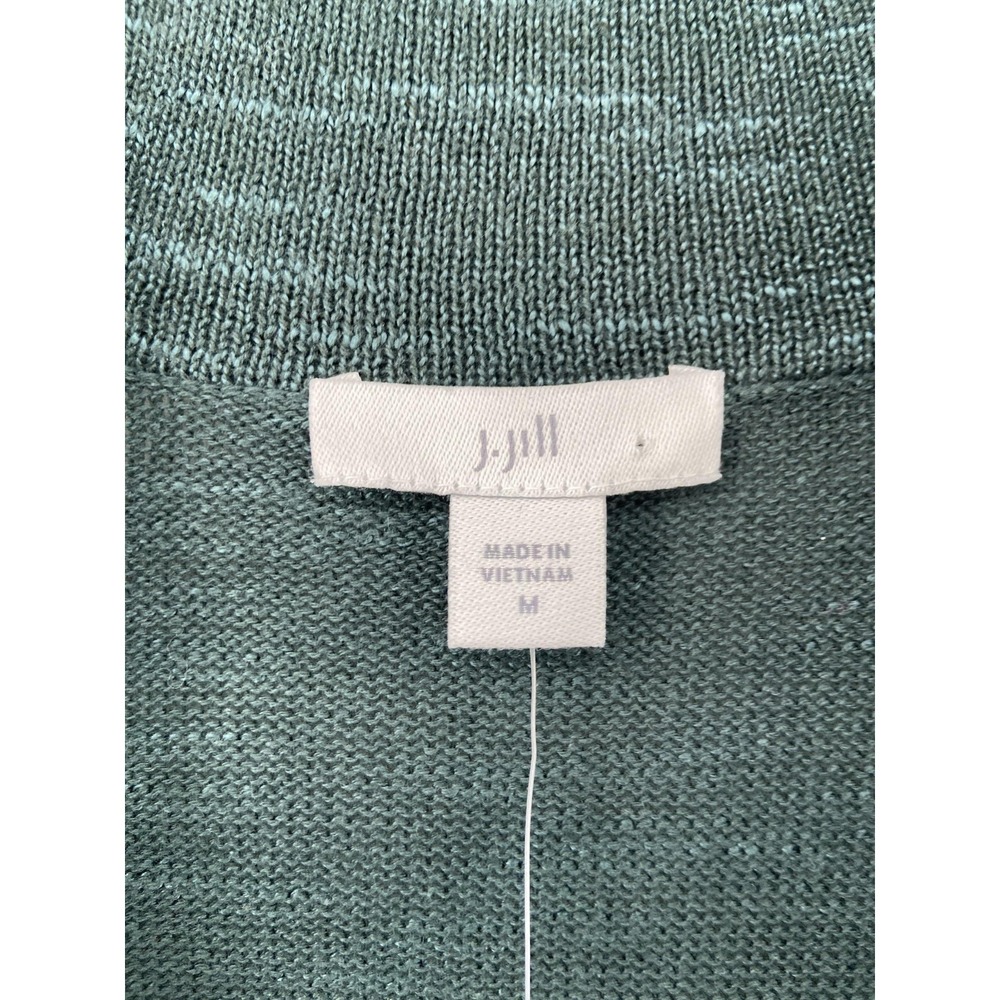 J Jill Sweater Womens Medium Green Escarole Cardigan Button Knit‎ Jacket Casual - Picture 3 of 9
